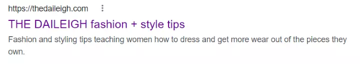 thedaileigh fashion blog description example